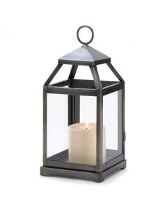 RUSTIC SILVER CONTEMPORARY LANTERN