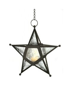 CLEAR GLASS STAR LANTERN